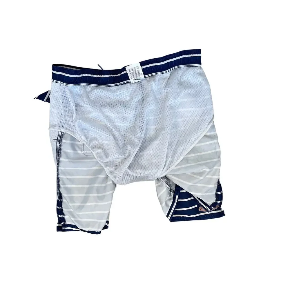 Vineyard Vines Boys Navy Blue Stripe Swim Trunks, Size L (16)